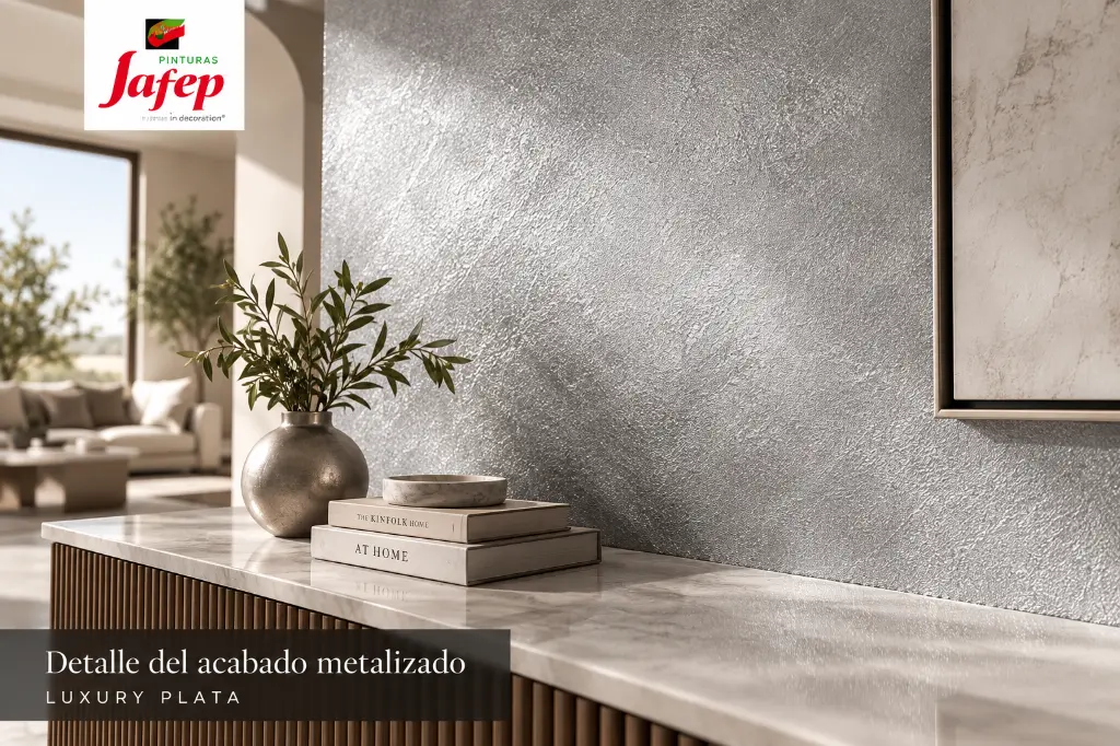Detalle del acabado metalizado Luxury Plata