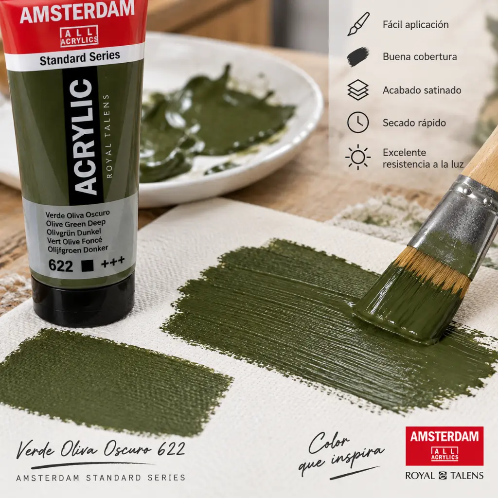 Textura y aplicación Amsterdam Verde Oliva Oscuro 622