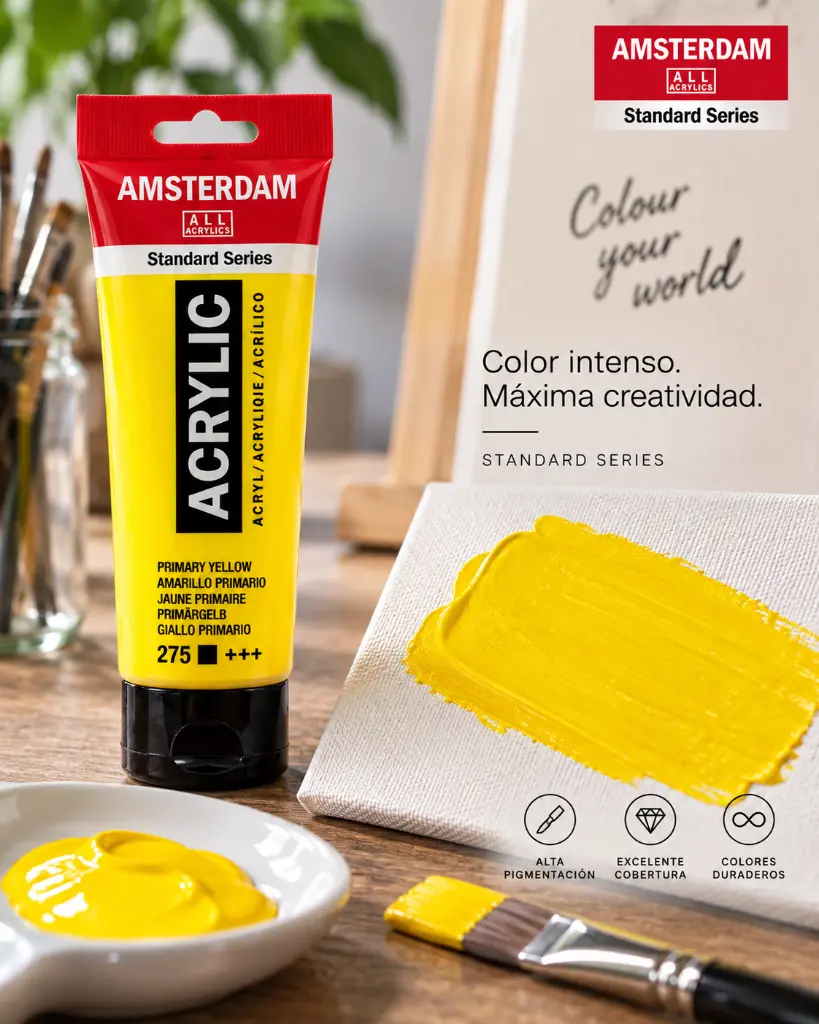 Muestra de color Amsterdam Amarillo Primario 275