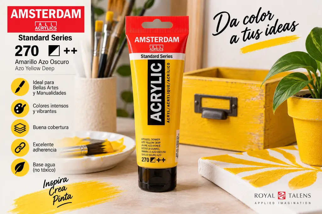 Usos y superficies Acrílico Amsterdam Standard Series Amarillo Azo Oscuro 270