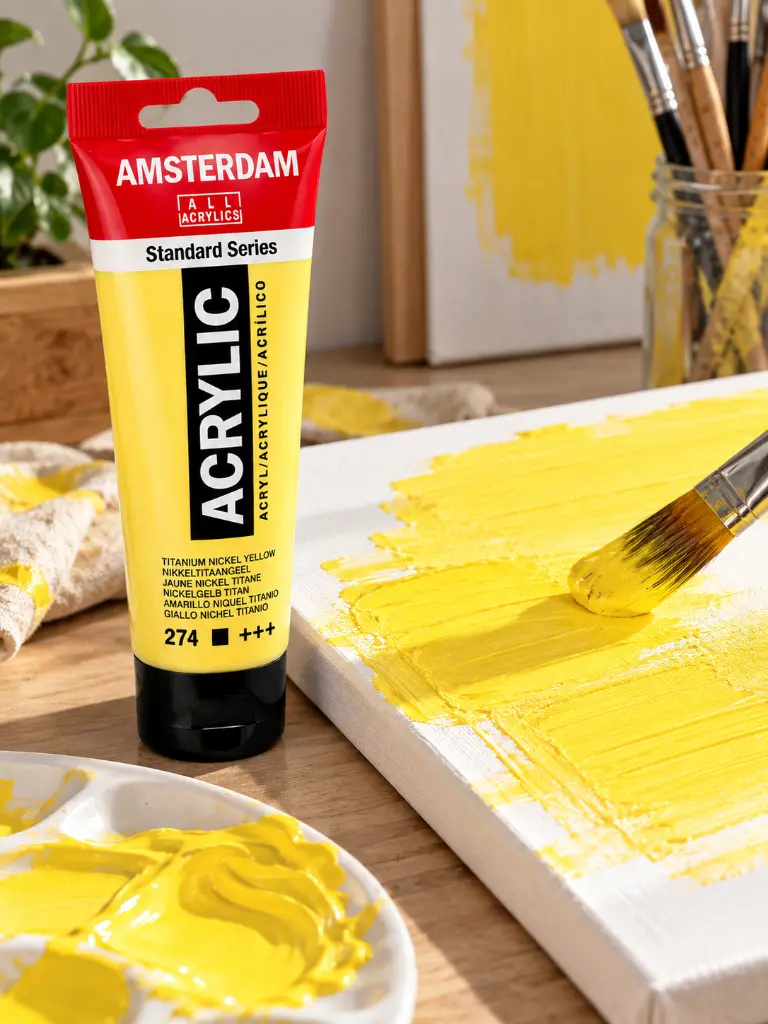 Aplicación Acrílico Amsterdam Standard Series Amarillo Níquel Titanio 274