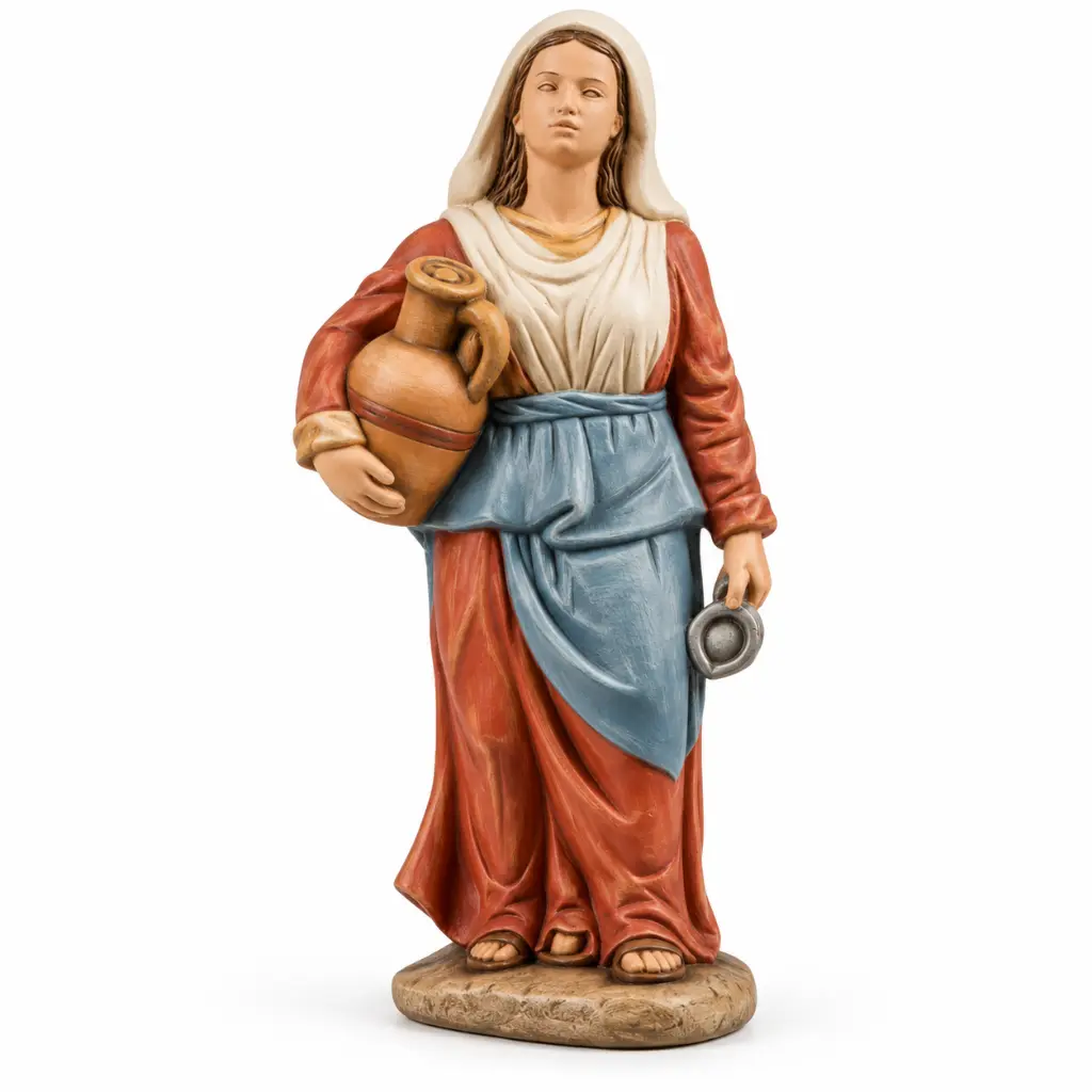 Figura Aguadera de Álamo 20 cm pintada y decorada