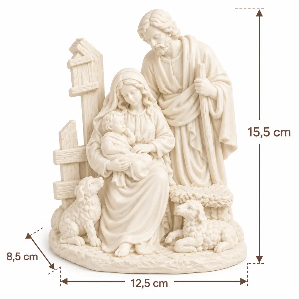 Medidas Belén Compacto Farol de Poliresina 15,5 cm