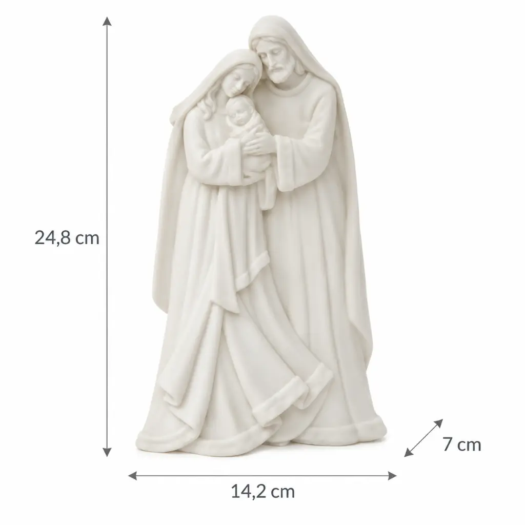 Medidas Sagrada Familia de Poliresina 24,8 cm – 14,2 × 7 × 24,8 cm