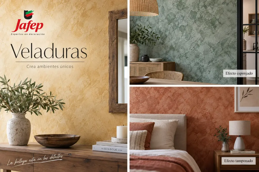 Ambientes decorados con Veladuras Jafep y diferentes efectos