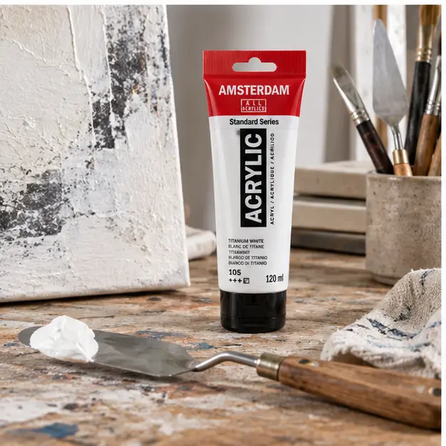 Amsterdam Blanco de Titanio 105 – Uso artístico en lienzo