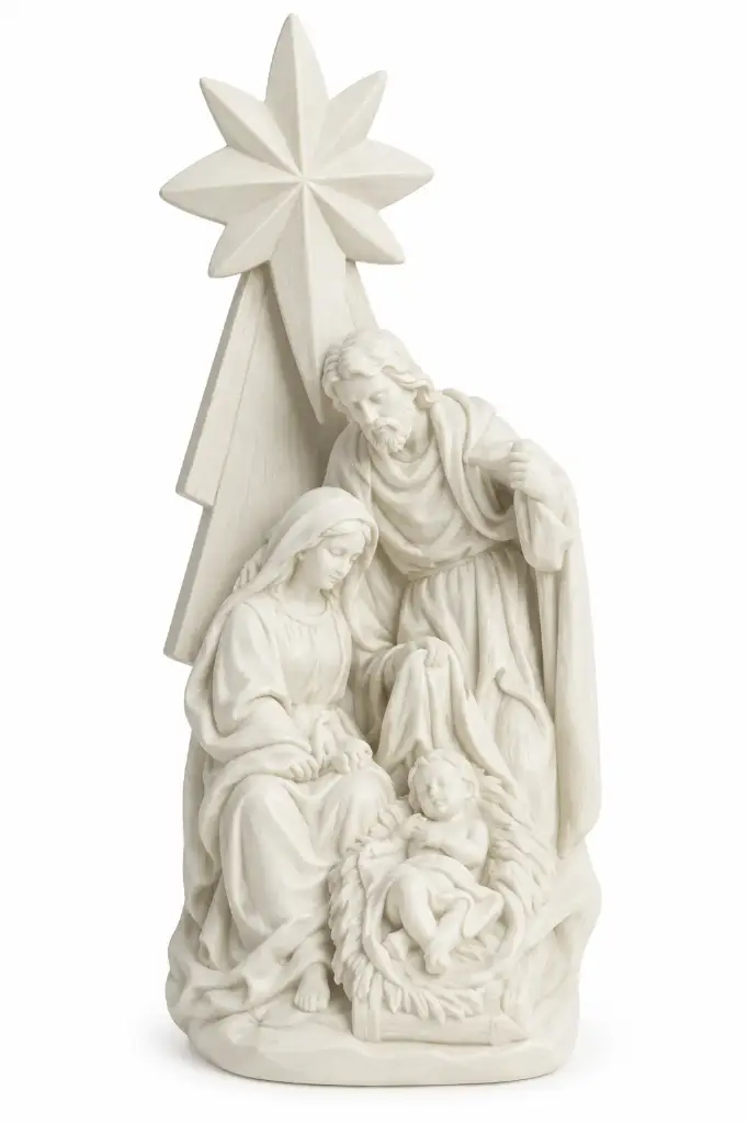 [H6557] Belén Compacto Estrella de Poliresina 24 cm para Pintar y Decorar