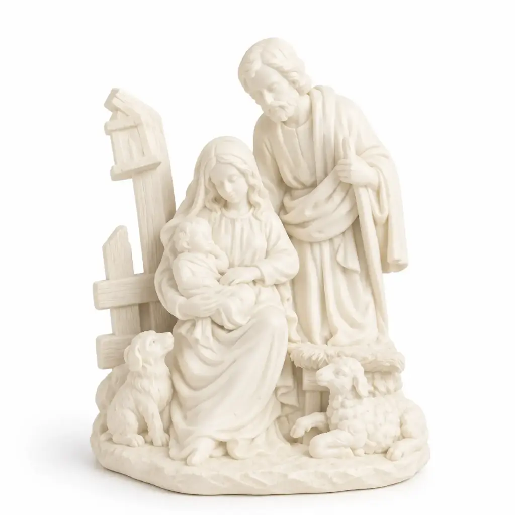 [H6556] Belén Compacto Farol de Poliresina 15,5 cm para Pintar y Decorar